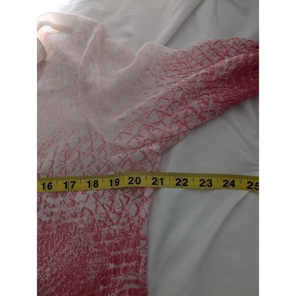 CHICO'S Easywear By Top Women's Size M/1 Pink Ombre Abstract Sheer Geometric - Picture 13 of 14